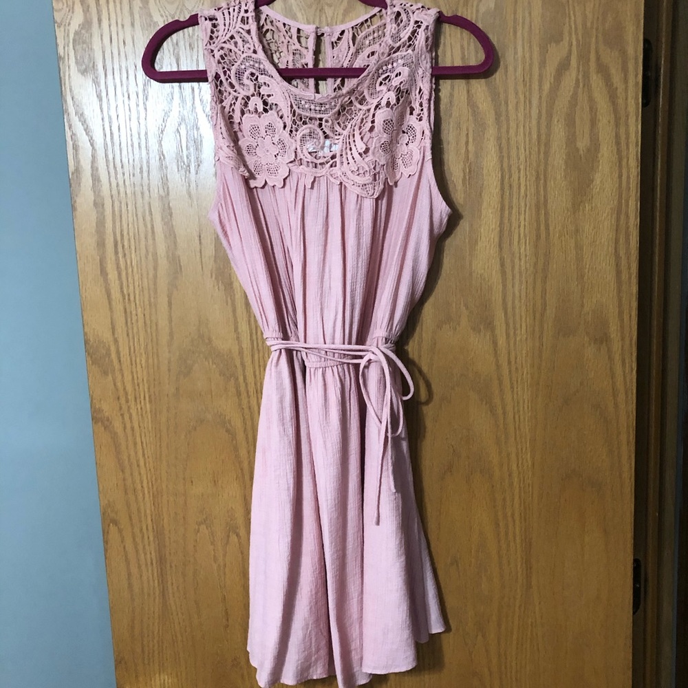 Pink tie dress